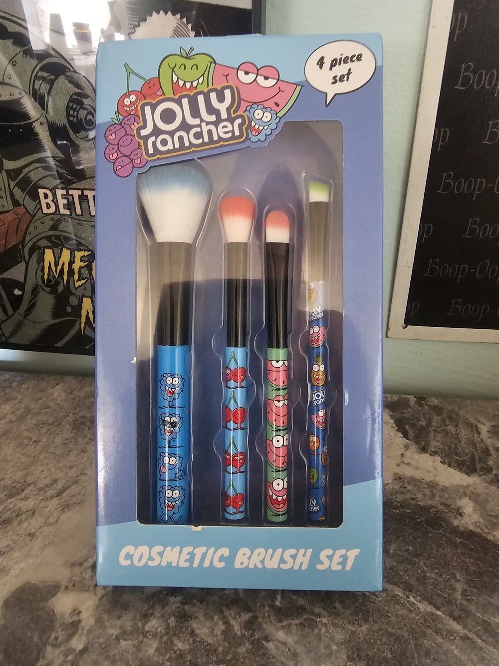 4-Piece Blue Cosmetic Brush Set Taste Beauty